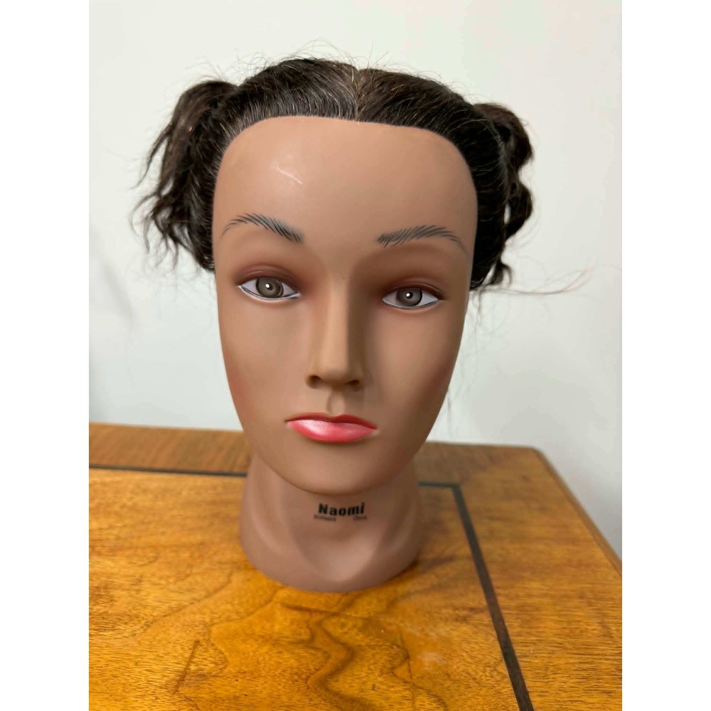 Burmax‎ Naomi Cosmetology Mannequin Head Dark Brown Hair Styling Training Head
